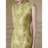 Yellow thin cheongsam 1011 new summer new Chinese style beautiful retro Republic of China style dress sleeveless improvement