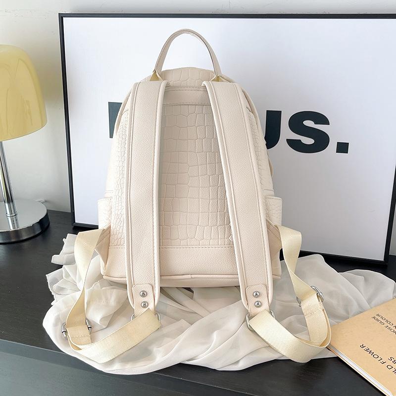 New Korean Version of Versatile Large Capacity Backpack Simple Texture College Student Schoolbag Travel Backpack