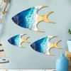 3Pcs/Set Wooden Fish Wall Decoration School of Fish Beach Lake House Bathroom Wall Art Nautical Coastal Ocean Theme Hanging Ornament