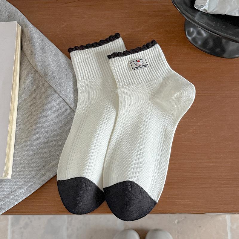 

Boneless Socks - Spring and Summer Lightweight Short Socks with Lace Trim, Cute Design for Summer, Low-top Cotton Socks 1 pair белый