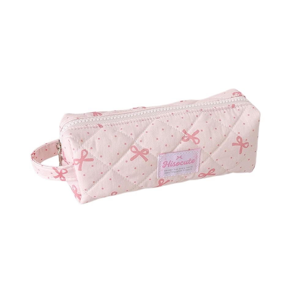Large Capacity Korean Style Pen Bag Bow Pencil Pouch Cloth Stationery Bag School Supplies