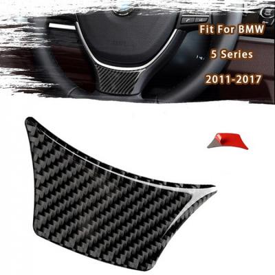Interior Steering Wheel Cover Carbon Fiber Decal Trim For BMW 5 Series 2011-2016