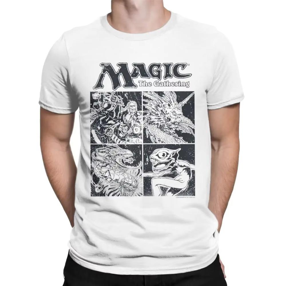 

Magic Gathering MTG T-Shirts for Men Creature Box Up Vintage Cotton Tees O Neck Short Sleeve T Shirts Plus Size merch XXXXXL белый