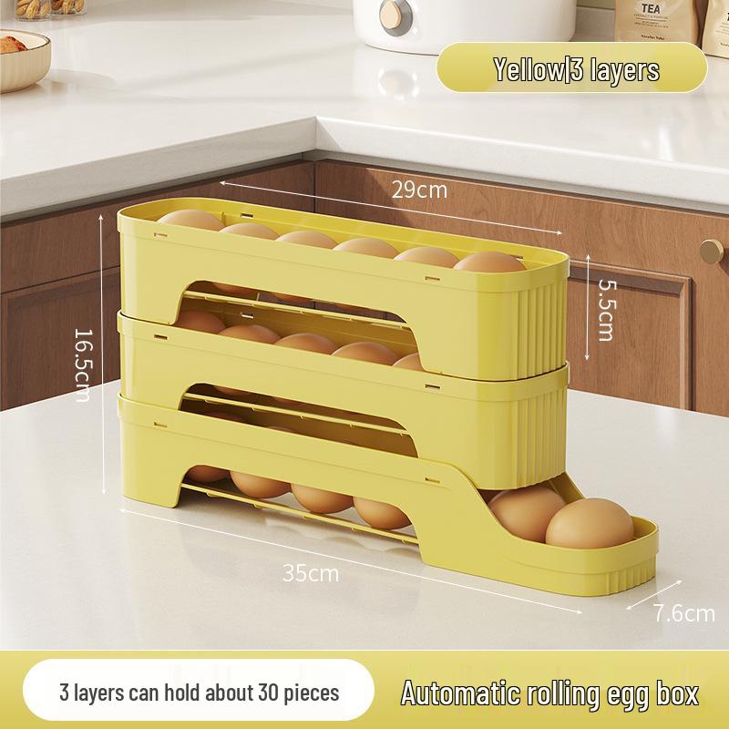 Food-Grade Sliding Egg Storage Box with Side Door for Refrigerators - Fresh-Keeping Solution