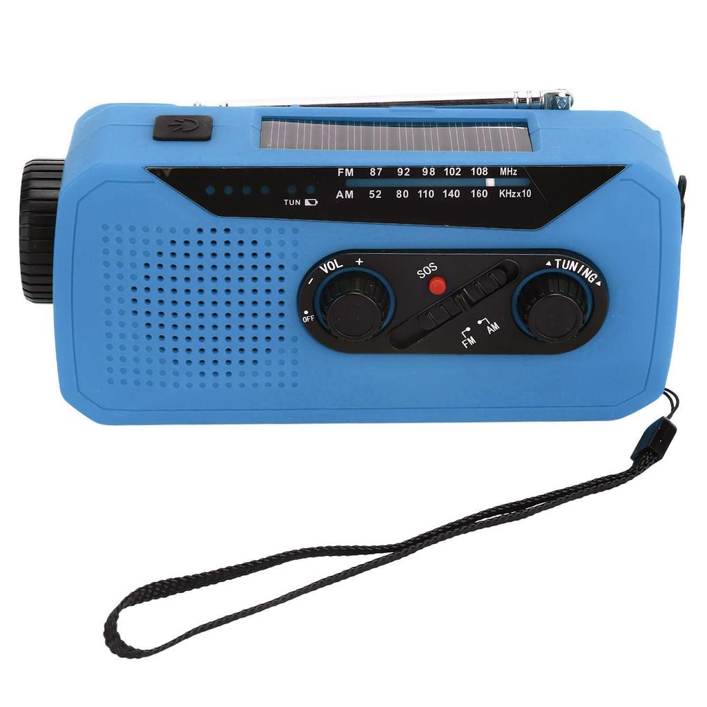 Notradio Handkurbel Stromerzeugung Solarradio mit LED-Taschenlampe 2000mAh Aufladung für Camping