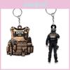 Unique Acrylic Police Gift Keychain For Backpacks Decorative Pendant Key Ring Accessory