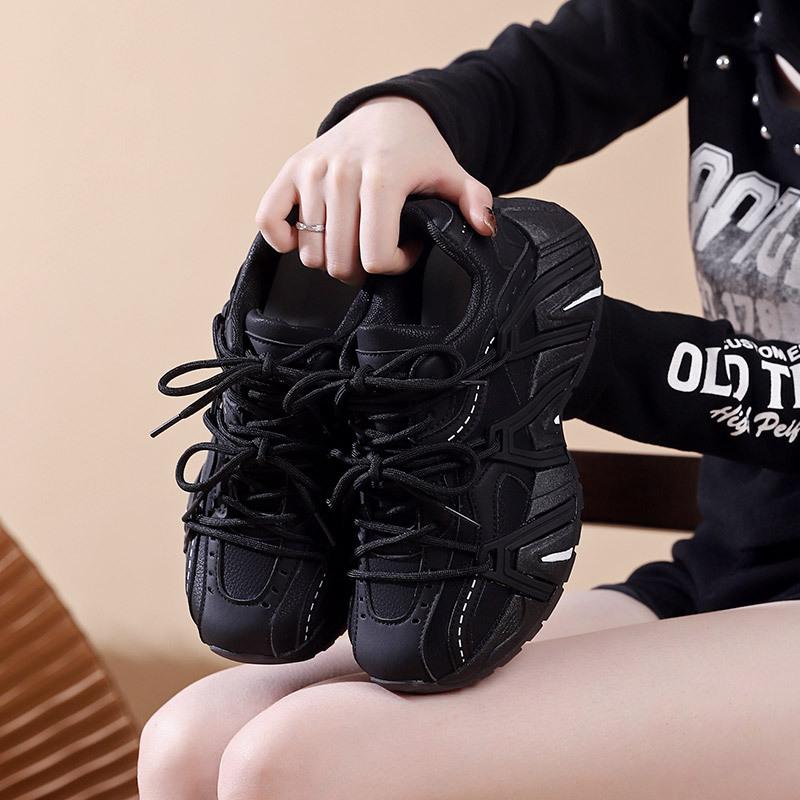 

Ранняя осень платформа папы спортивная обувь в моде девушка весна и осень новая популярная повседневная обувь 35 чёрный