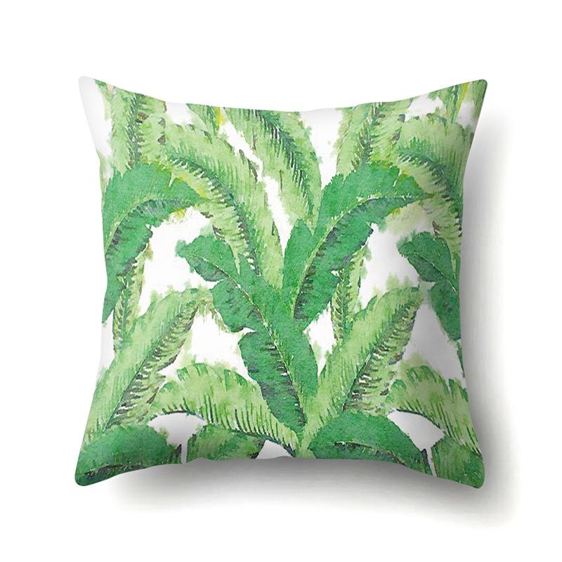 Polyester Pillowcase Nordic Plant Ins Style Flower Print Peach Leather Velvet Pillowcase