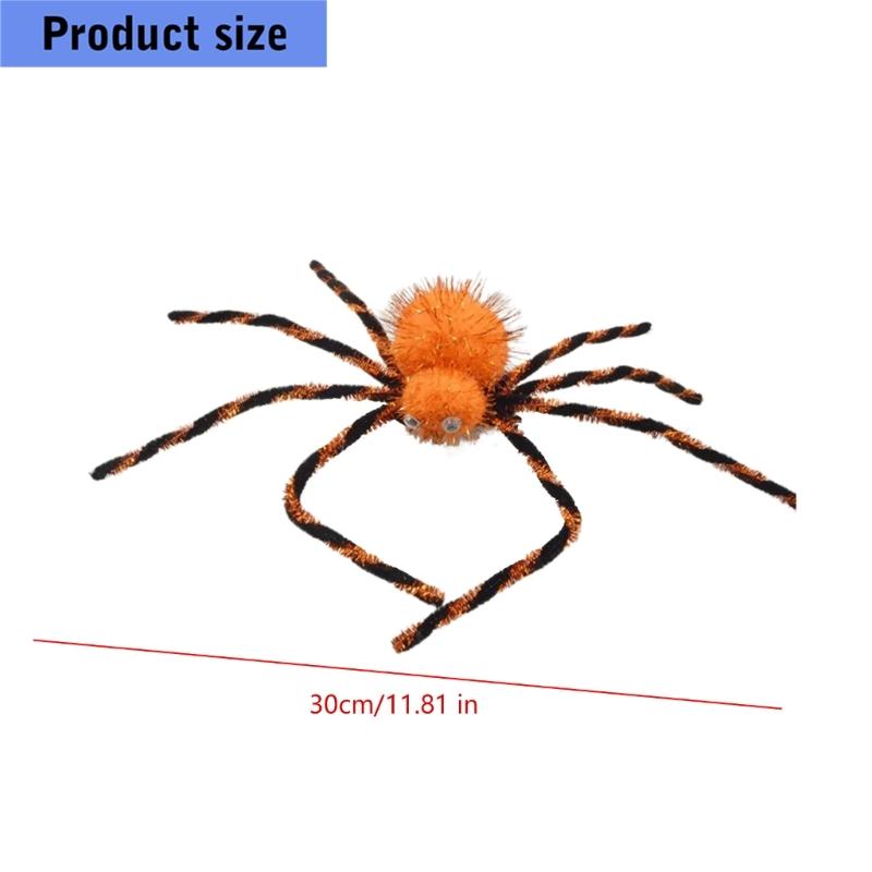 Plush Halloween Hair Clip Spiders Role Play Accessory with Spiders Legs and Clip On Hold for Party Photos and Costume Wear