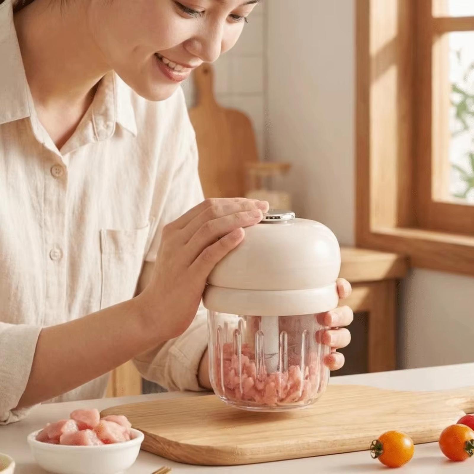 

Multi-Function Electric Food Chopper Meat Grinder for Garlic Paste one size бежевый
