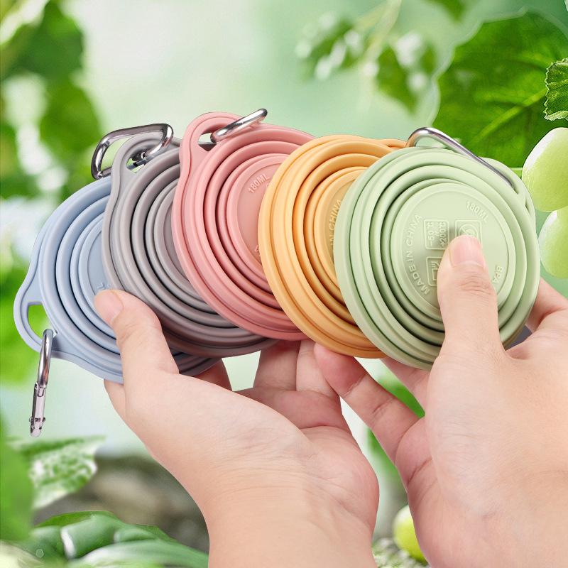 Portable Folding Silicone Camping Cup - Retractable, Food-Grade, High-Temperature Resistant
