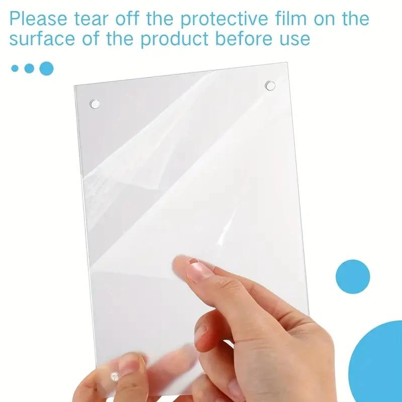 Dubbelsidig Akryl Magnetisk Sug 0,8 tum Tjock Fotoram Anpassad Självständig Ramlös Transparent Fyrkantig Ram Skrivbord