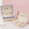 PU Leather Small Jewelry Box Convenient Jewellery Organizer with Dividers Elegant Earrings Necklaces Holder Case