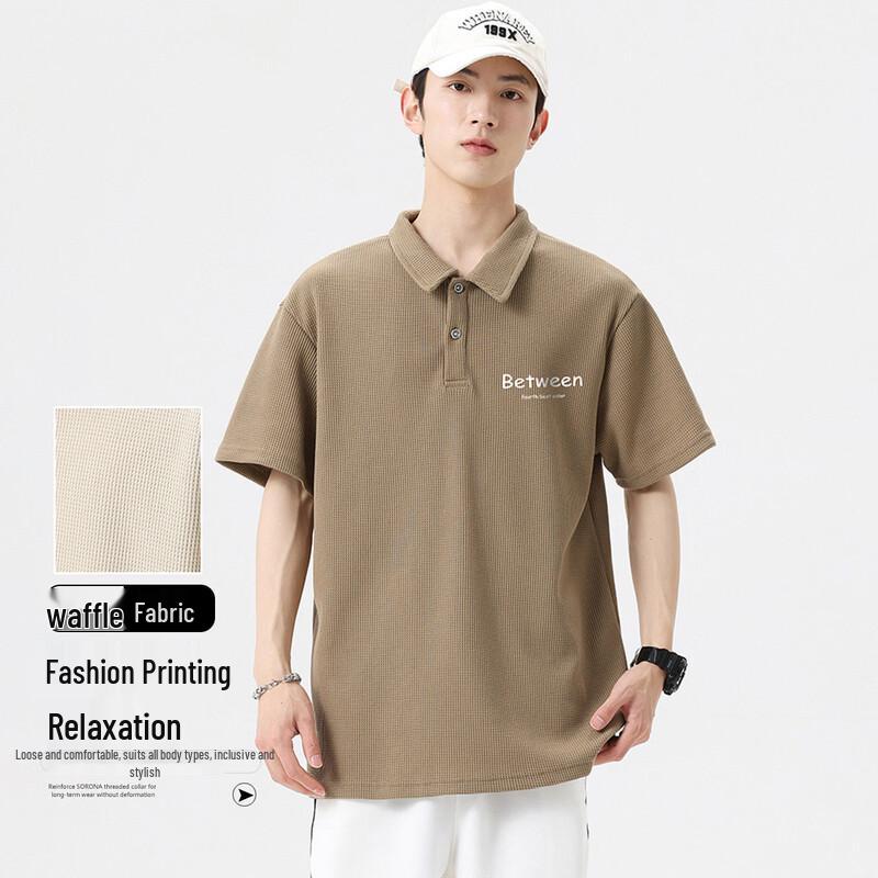 Baleno Men's Waffle Print Lapel Polo Shirt