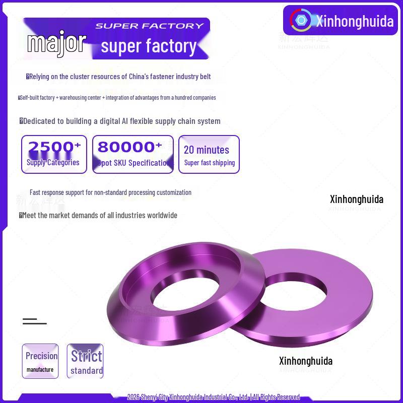 

Purple Aluminum Alloy Countersunk Groove Washer with Pan Head Screw (Sizes M2, M3, M4, M5, M6, M8) M2.5 [Aluminum Alloy Pan Head Washer Purple]