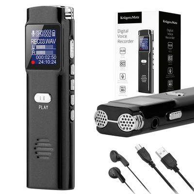 Kruger&Matz 8GB OLED digitální diktafon odposlouchávání