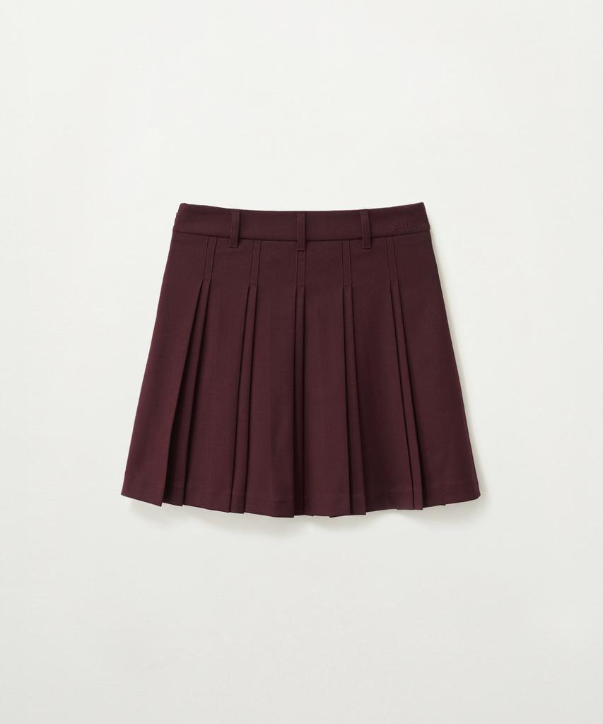 Seteo (W) Pleated Mini Skirt Burgundy
