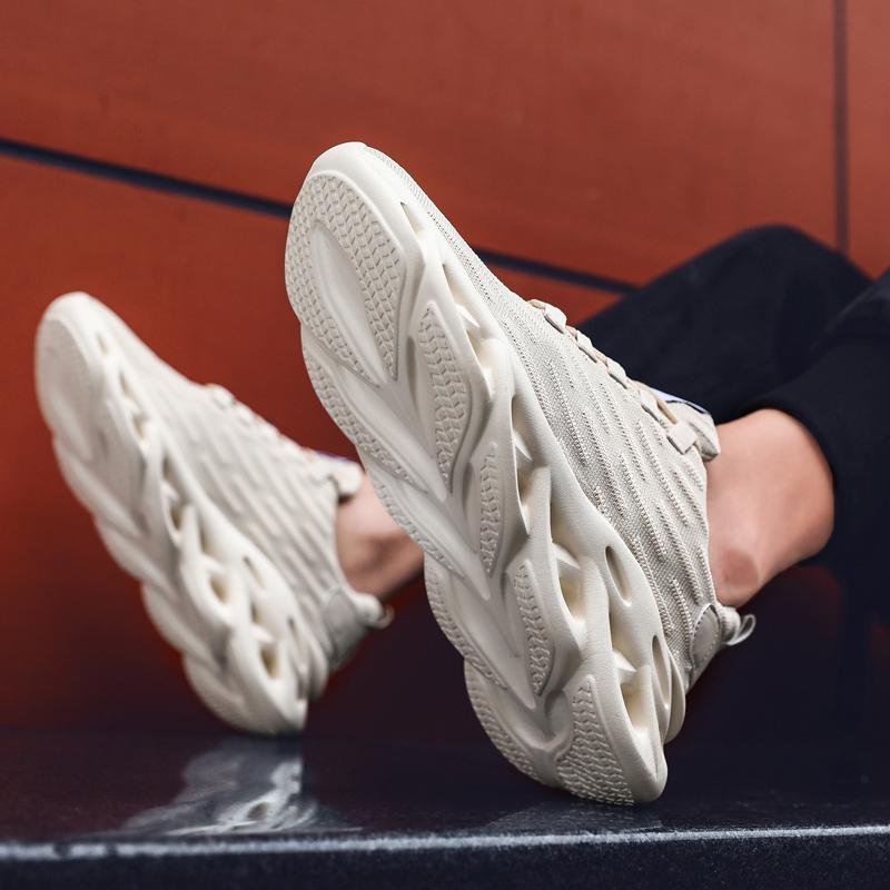 Fashion PARZIVAL New Running Shoes Fashion Design Sole Breathable Knit Men's Sneakers Comfortable Outdoor Tenis Sports Walking Shoes