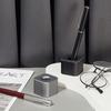 Aluminum Alloy Pen Holder With Non-Slip Pad Student Creative Desktop Ornament Pen Hole Pencil Slot Pencil Storage Stand Office