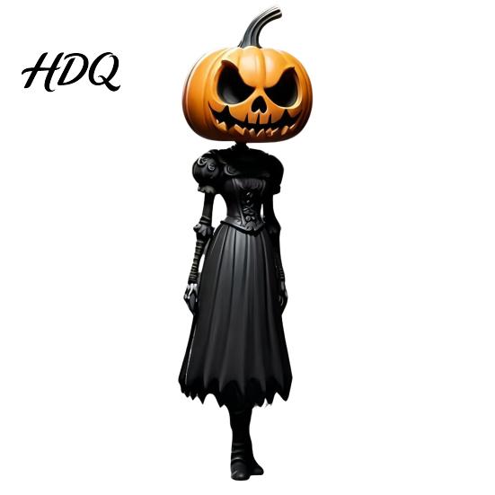 Autumn Home Ornament Pumpkin Witch Figurine, Spooky Halloween Statue with Lantern, LED Lighted Night Lamp Vintage Gothic Resin for Tabletop