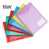Dustproof Document Holder Clear Poly Envelope Binders Pocket Insert with Hook And Loop Closure, Plastic Project Organizer Documents File Folders Label