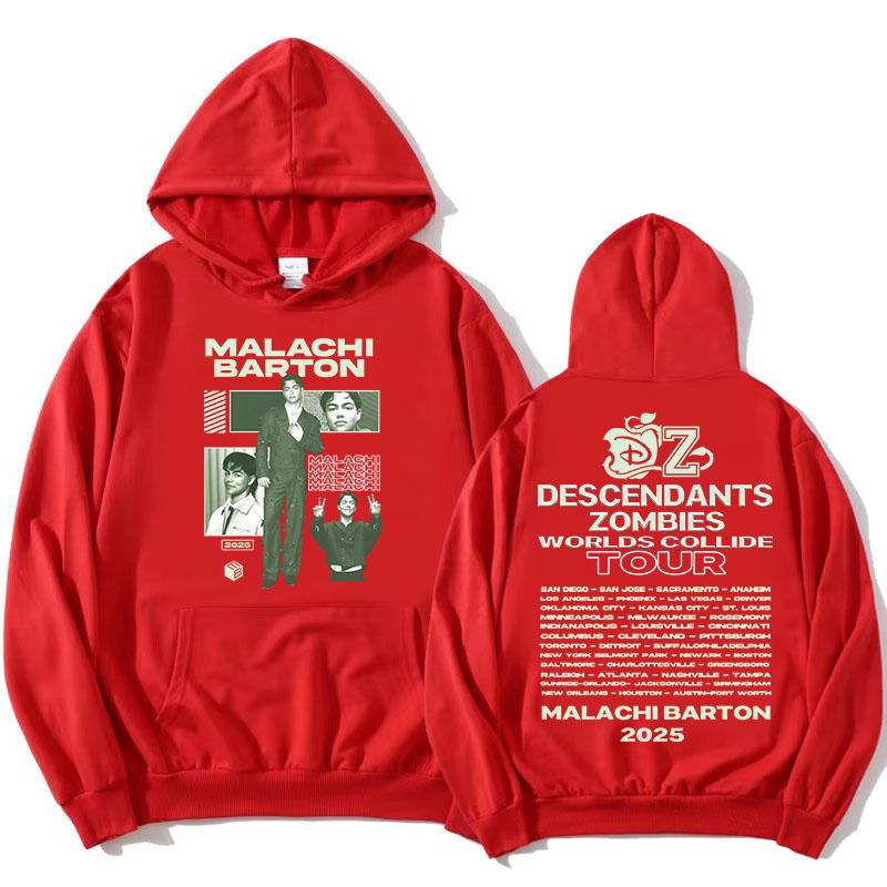 Malachi Barton Mikiny Zzombies Worlds Collide Tour Mikiny Dlouhý rukáv Módní Mikiny s kapucí Pulovry s potiskem filmu Dívka