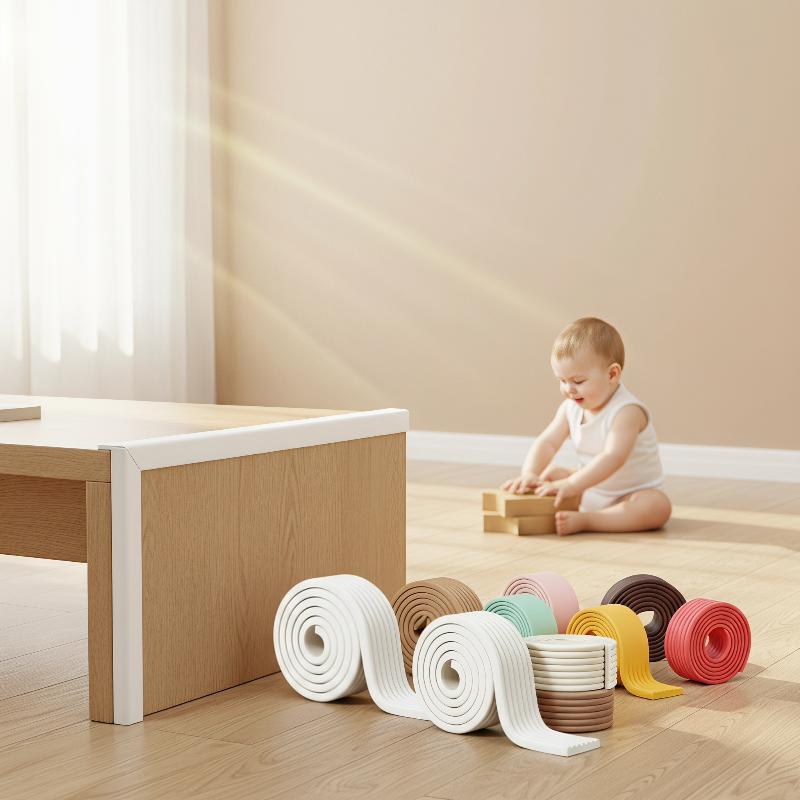 W Shaped Edge Bumper Strip Thick Soft High Elastic Cushion Self Adhesive for Baby Home Furniture Safety Protection