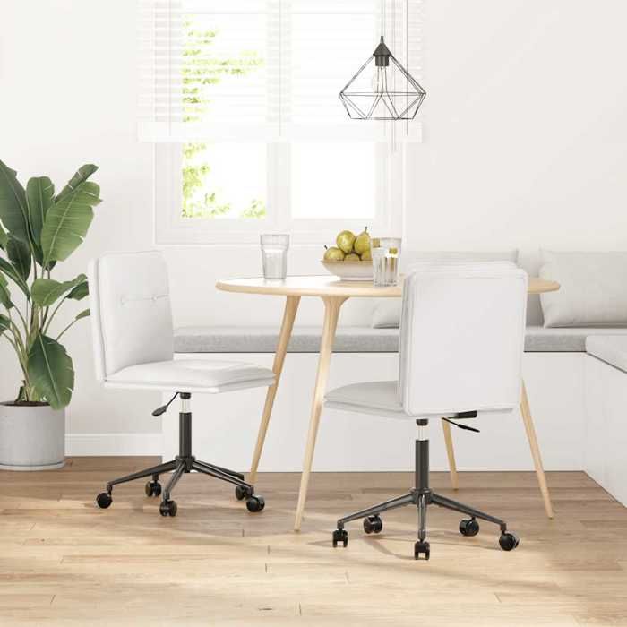 VidaXL Chaises à manger lot de 2 blanc similicuir, chaise, chaise de salon, chaise d'appoint, chaise de cuisine, siège à 3315425