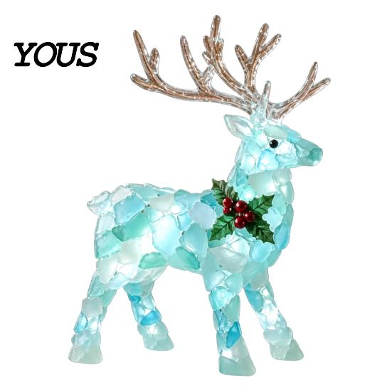 Christmas Wreath Figurine DIY Lighted Kit, Santa Snowman Reindeer Tree Decor, Handmade Xmas Decor with LED Light, Festive Party Supplies