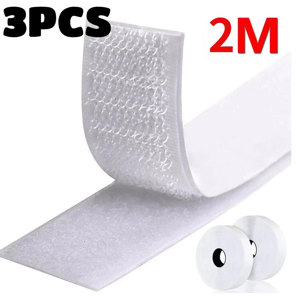 2/5M Selbstklebendes Klettband mit Klebestreifen für DIY Kleidung Tasche Basteln Selbstklebender Klettverschluss Starker Klebeaufkleber