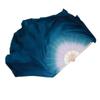 Durable Chinese Classical Dance Fan Hand Dye Gradient Ink Blue Hand Fan Extended Veil Double-Sided Folding Fan Performance