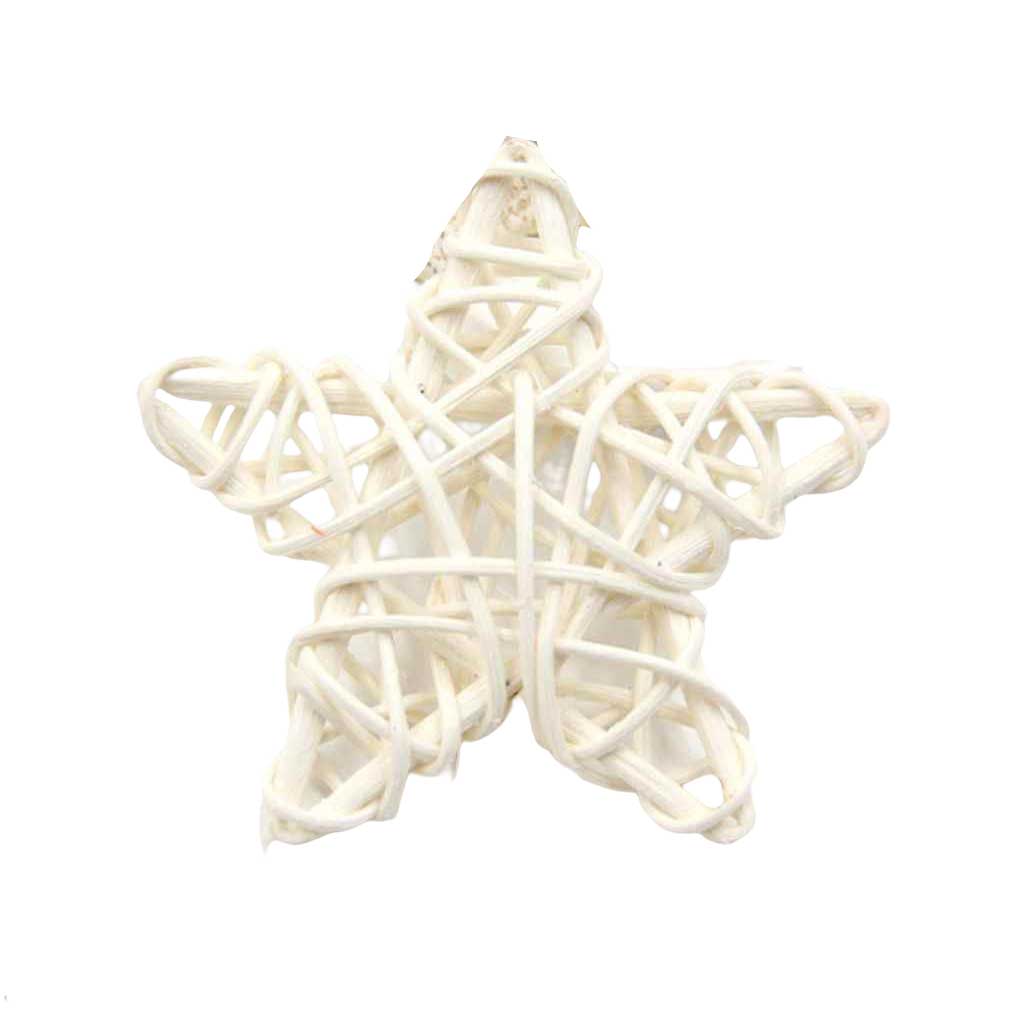 5X Lovely Rattan Star Ornaments Christmas Birthday Party Decorations 6CM