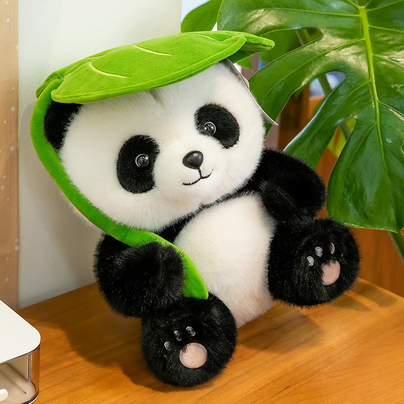 Cute Leaf Panda Doll Plush Toy Giant Panda Zoo Event Souvenir Sichuan Panda Doll