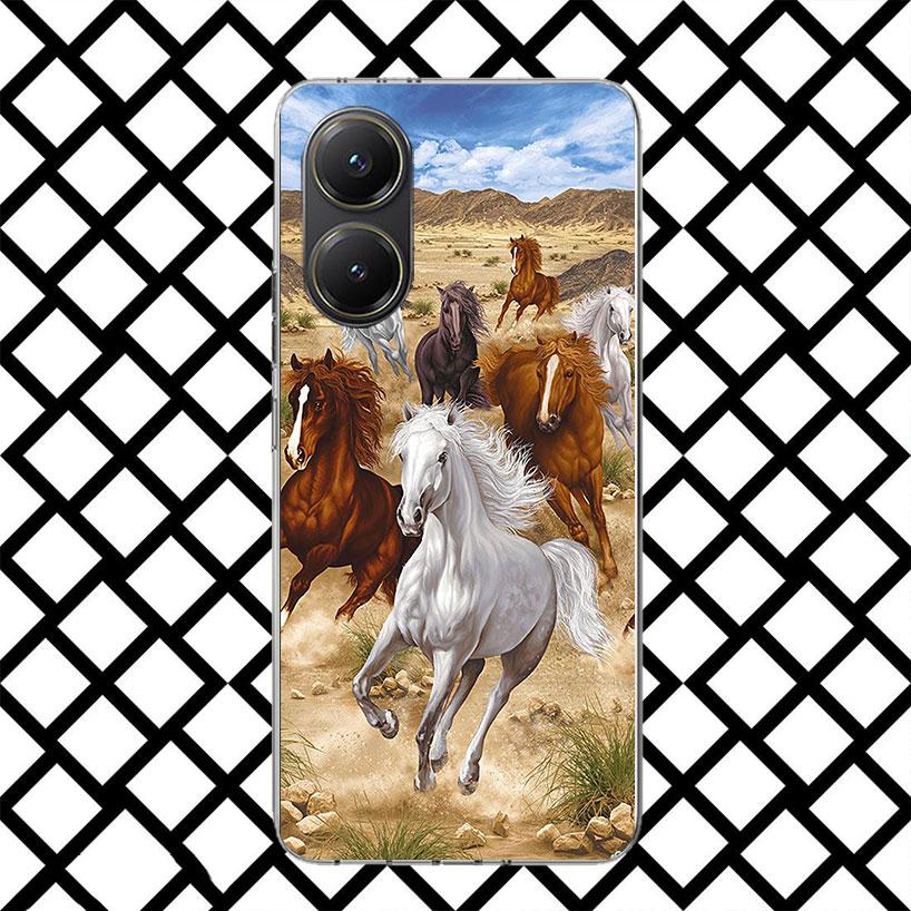 Black Horse Galloping Phone Case for Xiaomi Poco F7 Ultra X7 X6 X5 Pro X4 Gt M8 M7 Redmi 15 15C 13 13C 12 12C Soft Cover Fundas