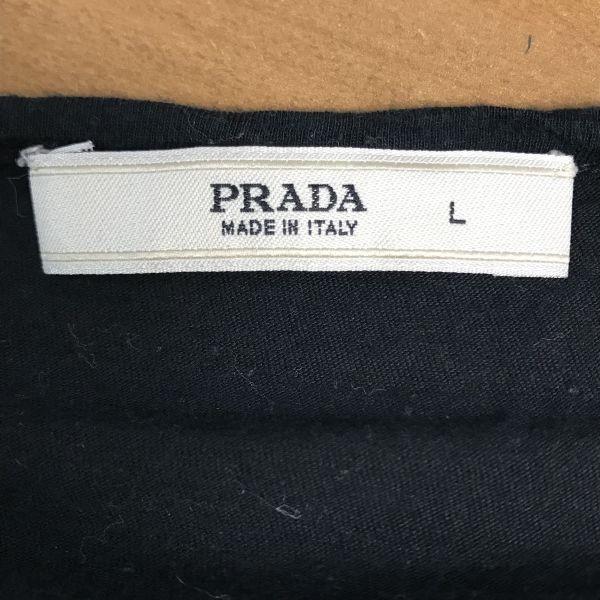 Prada Shirring Sleeve Short Sleeve T-shirt Women's L black(USED)