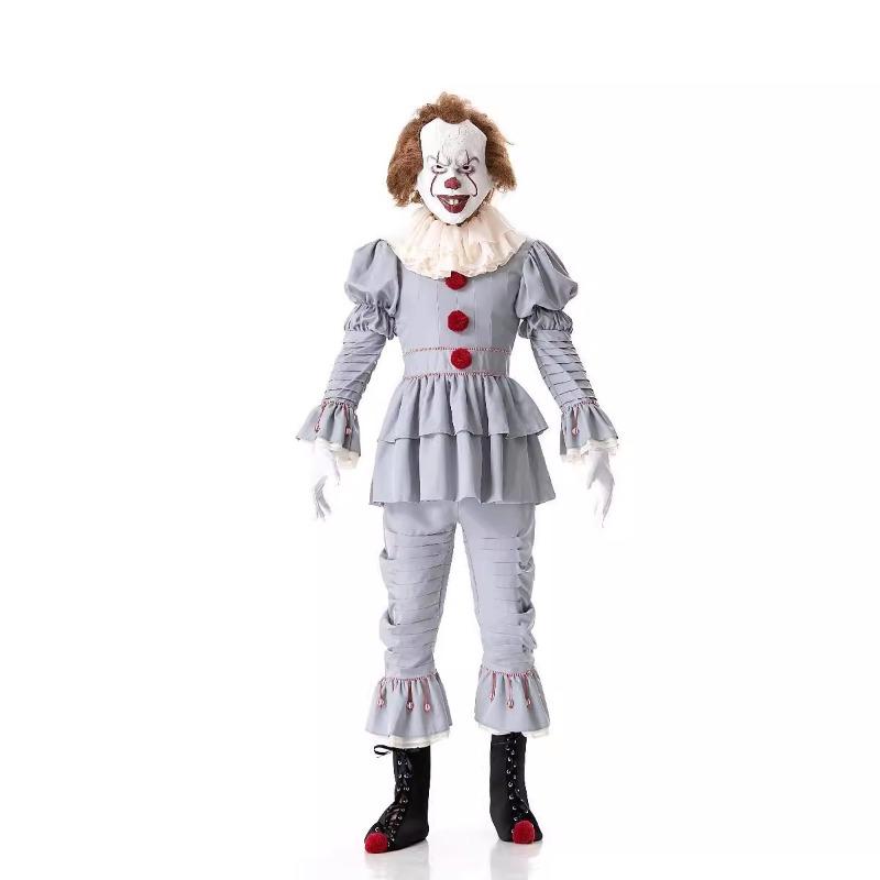 Halloween, klovnesjelldrakt Penny Wise morsom skummel klovnefestkostyme
