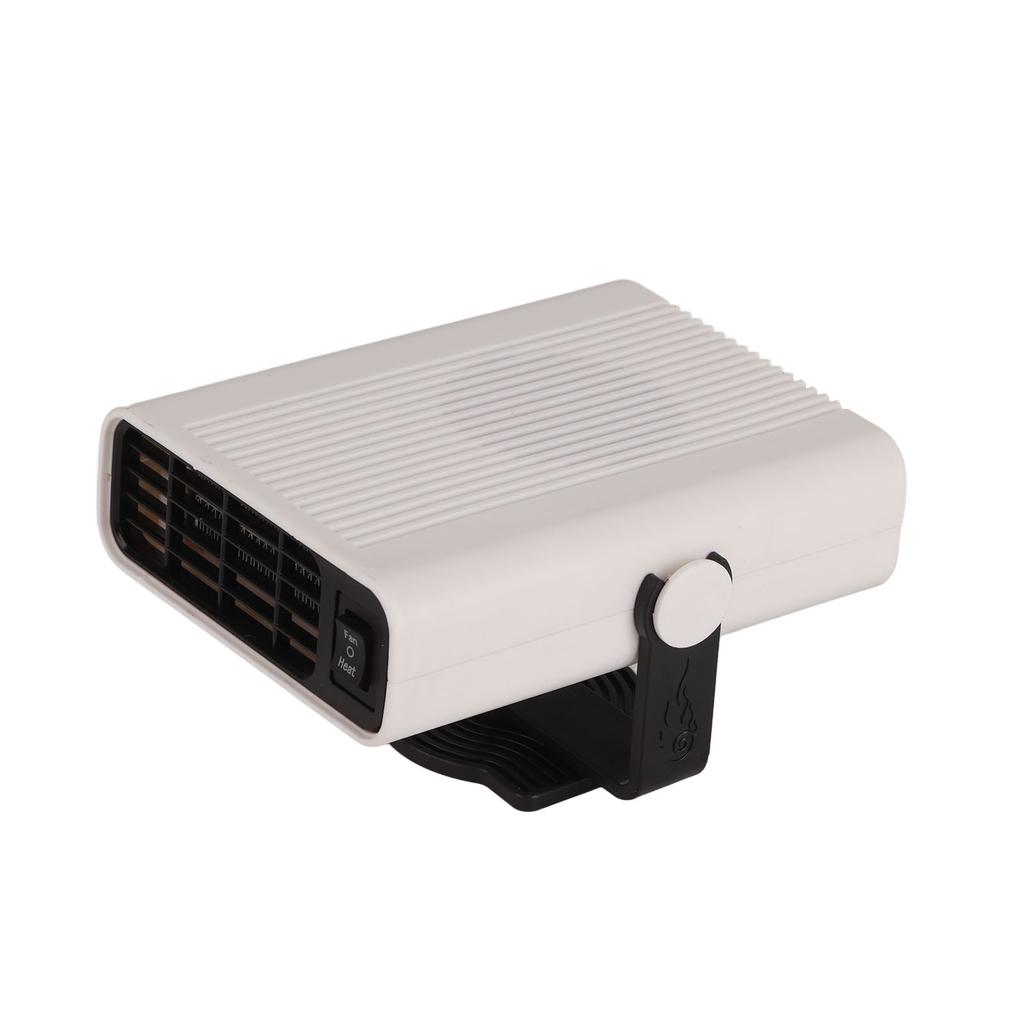 Car Heater 360 Degree Rotating Quick Heating Portable Cigarette Lighter Defogger Defroster for Truck 24V White