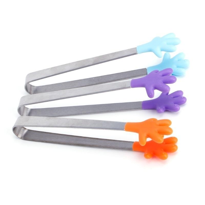 2 szt. Śliczne Palm Clip Food Tong silikonowe Mini Sugar Tong Food Clip BBQ Party Kitchen