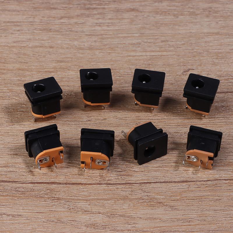 HOT! 10Pcs DC Power Socket DC-015 Jack With Screw Hole 5.5-2.1 MM / 5.5-2.5MM Square Panel Mounting 5.5X2.1MM / 5.5X2.5MM