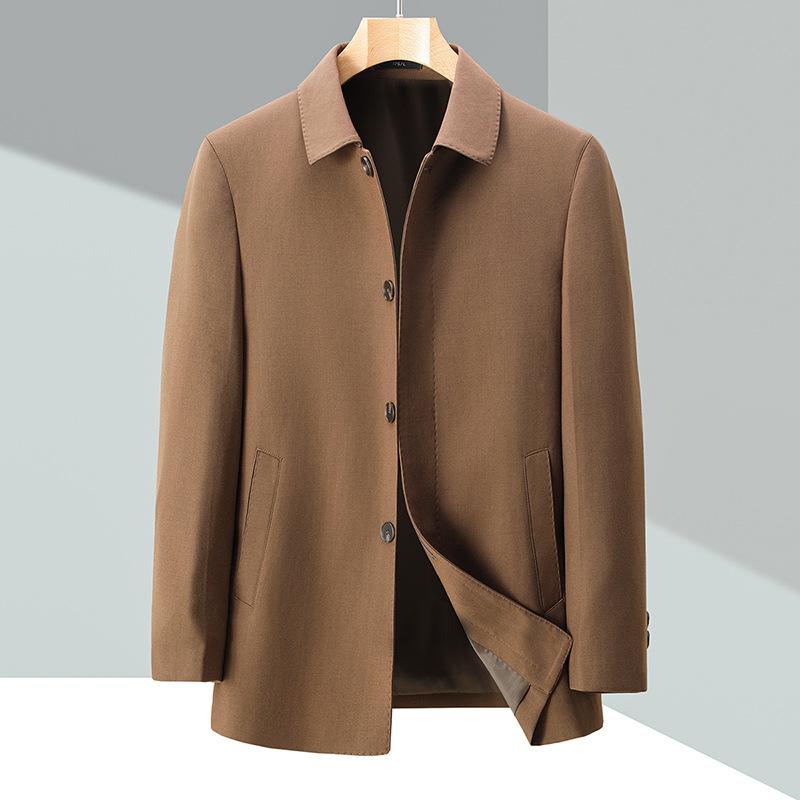 Middle-aged Buttoned Wool Jacket Men's Autumn Business Coat Top Middle-aged and Elderly Father's Jacket Leader Cadre Jacket