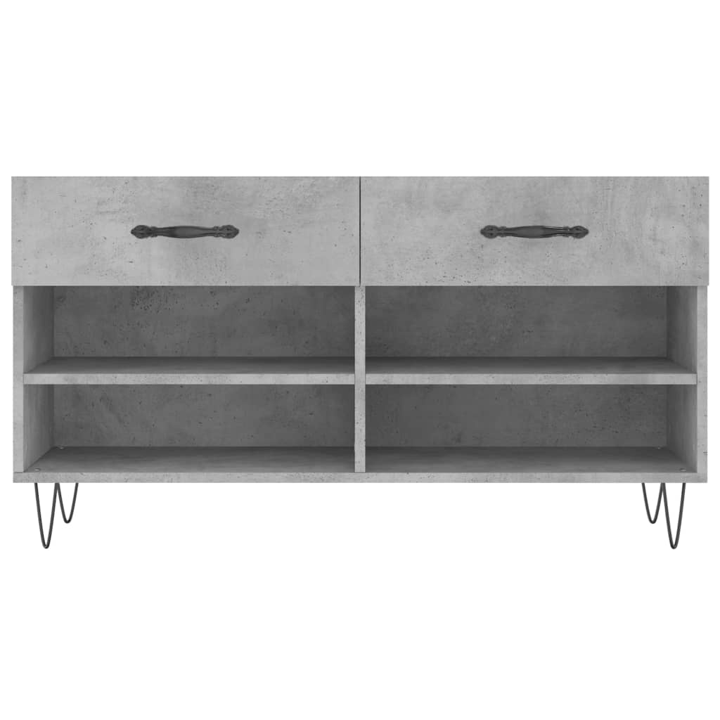 Vidaxl Bench With Shoe Storage, Concrete Grey, 102X35X55 Cm