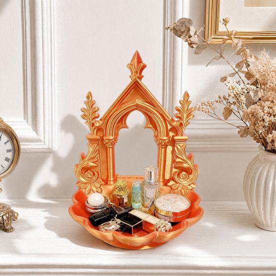 Jewelry Storage Tray with Gothic Arch Pearlescent Design Gothic Themed Jewelry Organizer