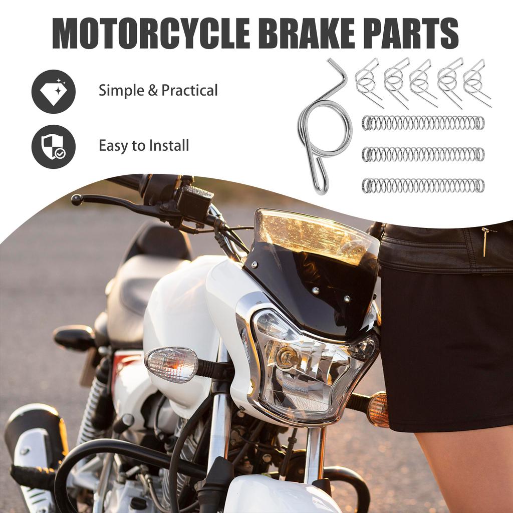 1 Set 8 Pieces Spring Set Torsion Compression Motorcycle Brake Clutch Lever Return Side Stand Springs Kit Stainless Steel