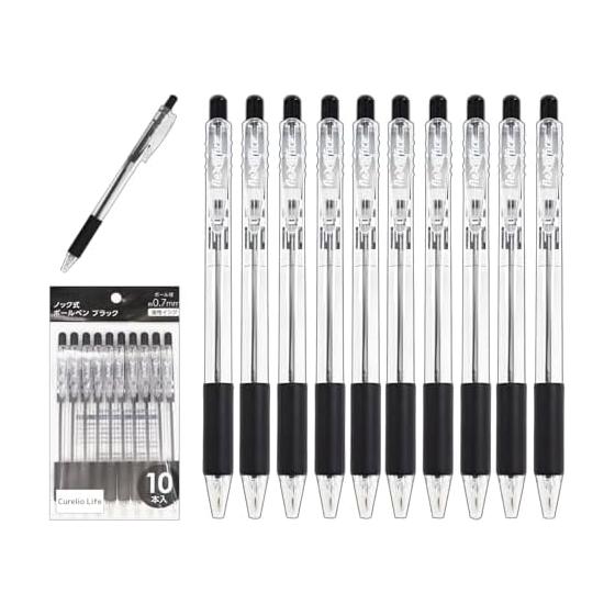 Ballpoint Pen Black 0.7mm Bold Oil-based Knock Type Black Flexoffice Easy-to-Write Ballpoint Pen Oil-based Ballpoint Pen Commercial Use Office