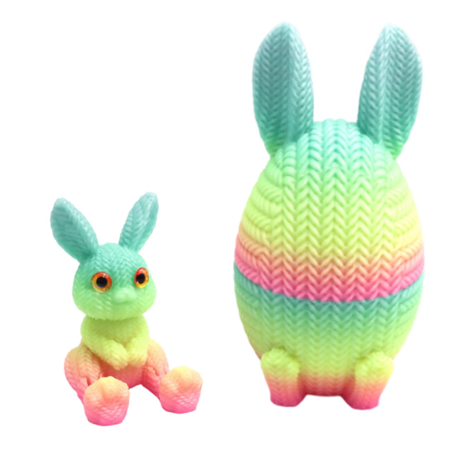 

3D Printed Movable Easter Bunny Egg Toy, Creative Gift, Bunny Egg Ornament One Size