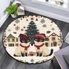 Christmas Cat Pattern Round rug,Carpet Rug for Living Room Bedroom Playroom ,Non-slip Floor Mat,Holiday Gifts and Birthday Gifts.