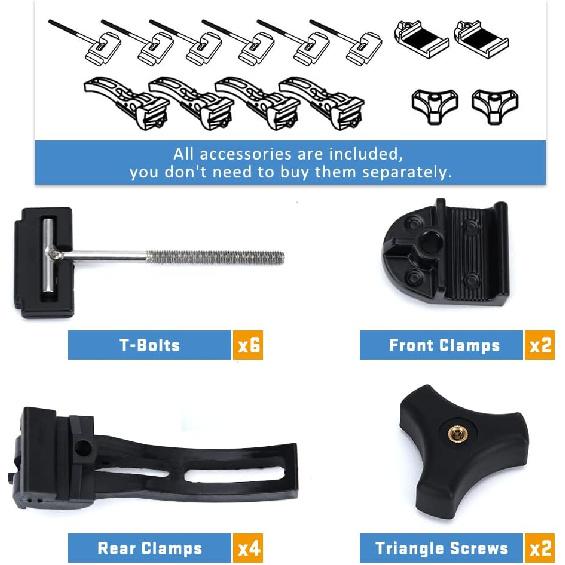 Truck Tonneau Cover Replacement Tallation Accessory For Hard Tri-Fold Tonneau Cover Include Rear Clamp Front Clamp T-Bolts