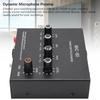 Microphone Home Audio Power Amplifier with 3 60dB Gain and 48V Phantom Small Stereo Audio Preamp for Dynamic and Condenser Microphones Sound