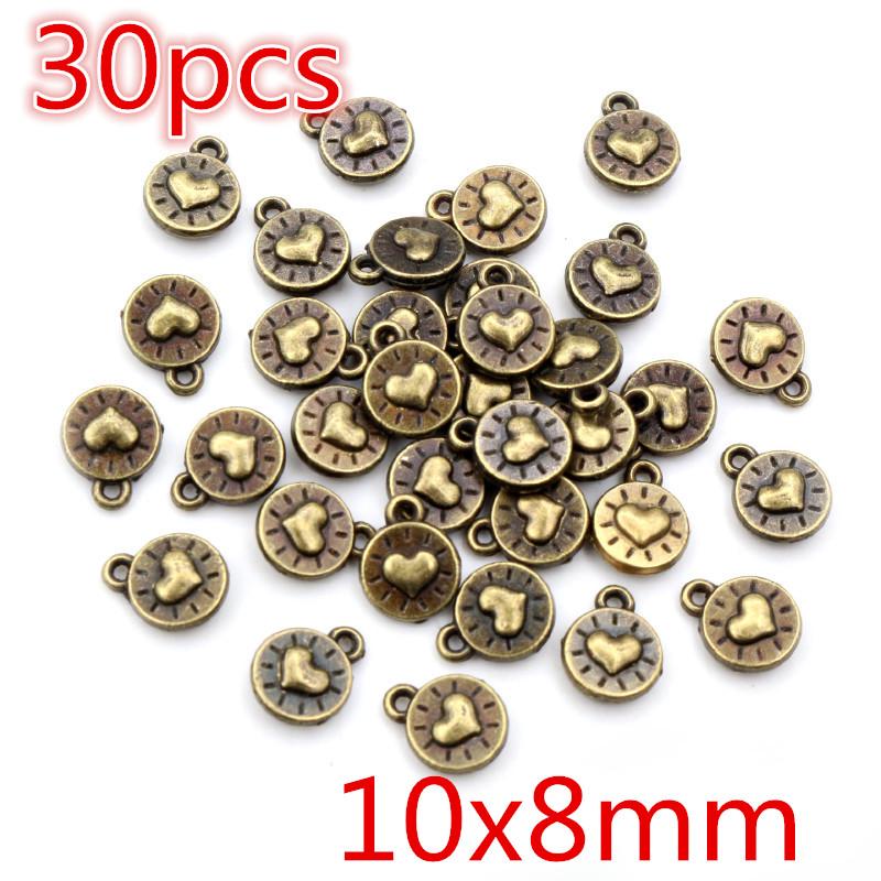 New Fashion Antique Silver Plated Bronze Heart Chrams Metal Alloy Pendant Charms for DIY Neckalce Jewelry Making Findings