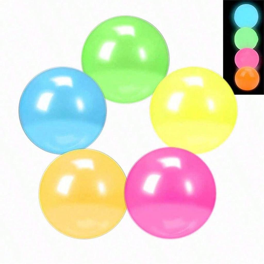 5pcs/10pcs Glow in The Dark Sticky Stress Ball Tactile Fidget Playthings ideal for Adults and Children Anxiety Relief Grip Fun Play Squeeze Toy